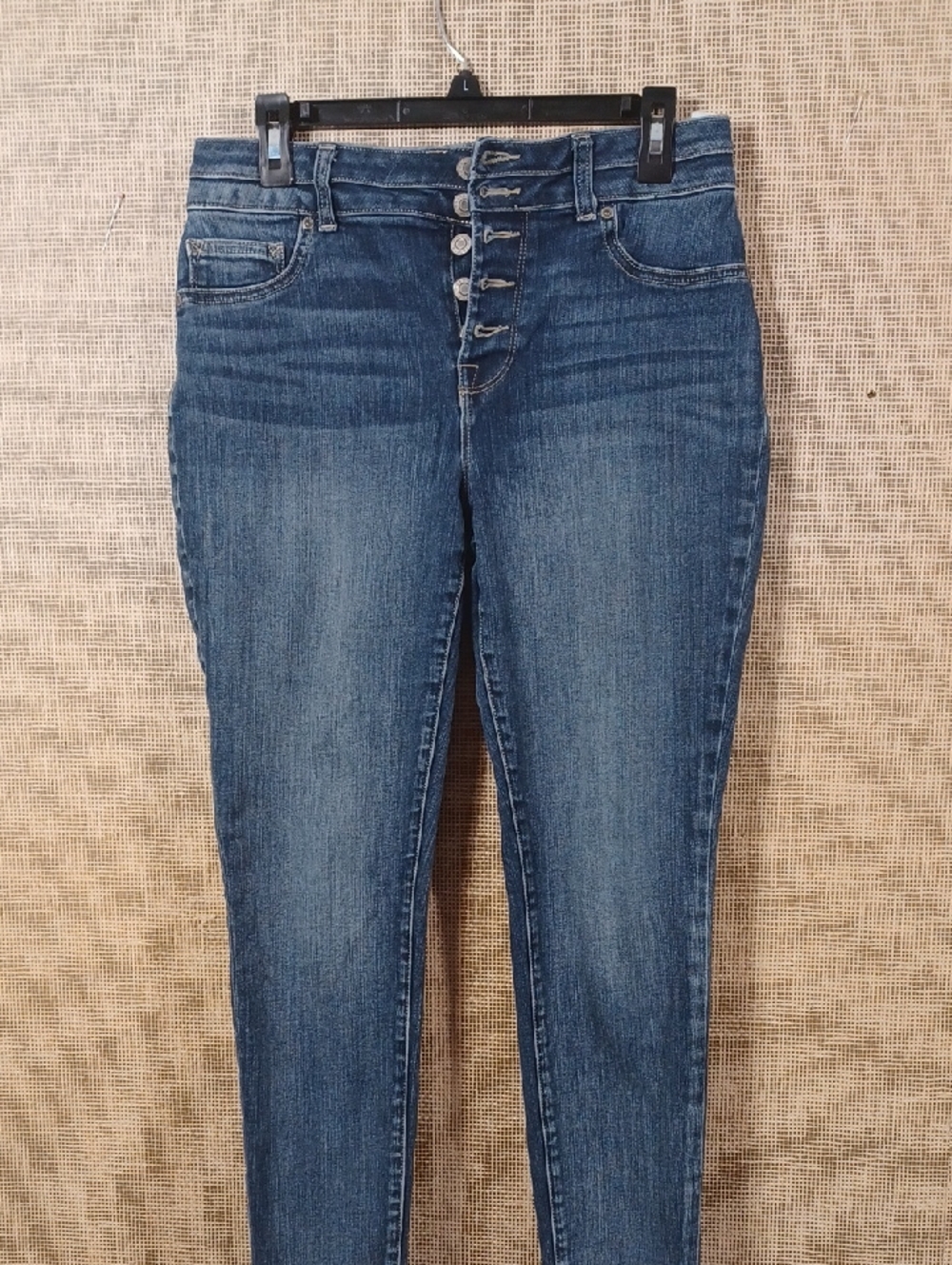 Maurices Dark Blue High-Rise Skinny Jeans with Button Fly